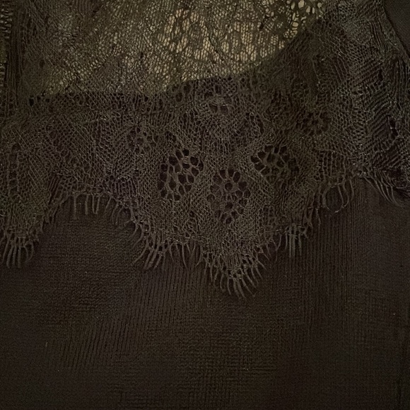 Etcetera Black A-line dress, size M. Lace detailing front & back, zipper closure - Picture 6 of 6